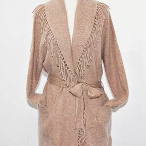 360 Cashmere Alissa Fringed Wool-Cashmere-Blend Cardigan XS